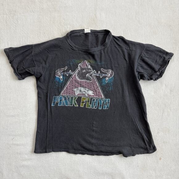 Vintage 80s Pink Floyd Animals The Wall Pig Parking Lot Large RARE T-Shirt - Picture 1 of 7